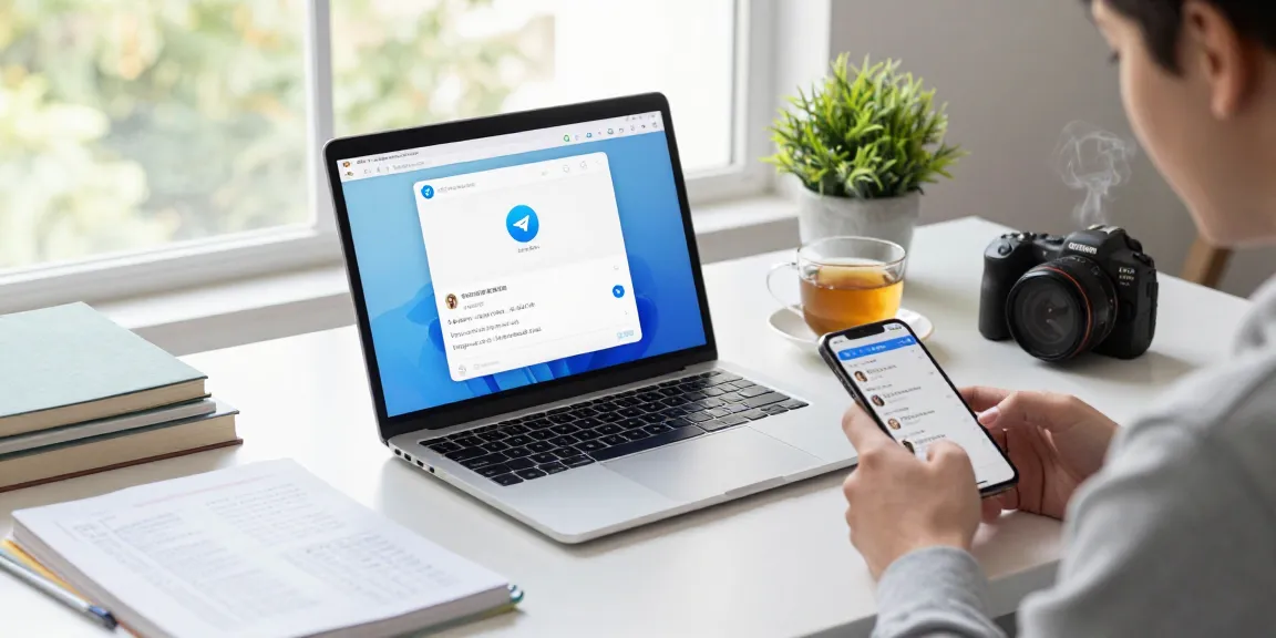 Setting the Telegram Chinese interface in a modern workspace, demonstrating user-friendly setup.